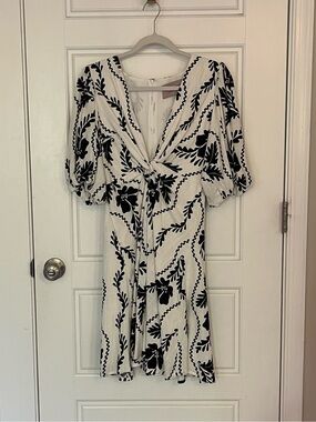 white closet elements dress Blue & White Paisley Wrap Maxi Invisible zip closure White Closet Elements Dresses for